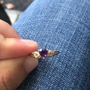 Gold Purple Heart 💜 ring